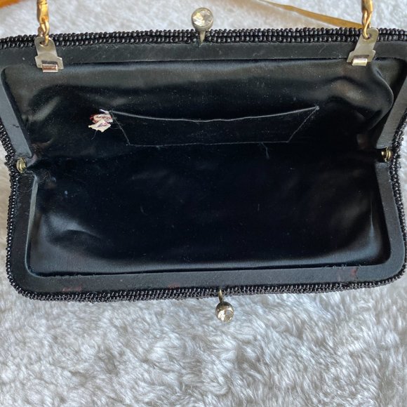 Vintage Black beaded Handbag Clutch - Picture 14 of 15